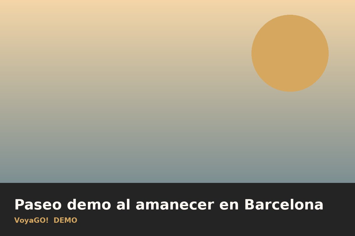 Paseo demo al amanecer en Barcelona